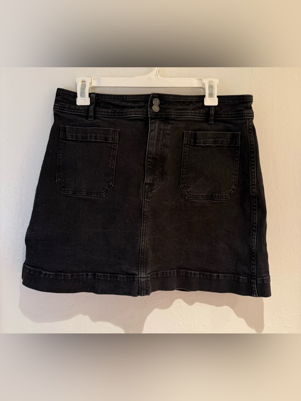 Madewell Black Denim A-Line Skirt